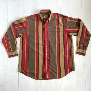 Vintage Striped Multicolor Men's Button Up Shirt